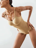 Seamless Scoop Neck Spaghetti Strap Shaping Bodysuit - Trendsi - Flyclothing LLC