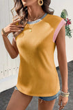 Contrast Trim Ribbed Knit Sleeveless Top - Trendsi - Flyclothing LLC