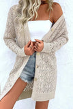 Openwork Button Down Long Sleeve Cardigan - Trendsi - Flyclothing LLC