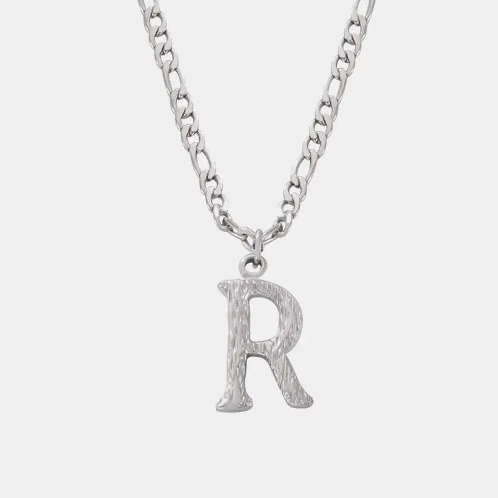 Titanium Steel Letter Pendant Necklace - Trendsi - Flyclothing LLC