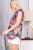 Heimish Ruffle Sleeve Floral Top - Trendsi - Flyclothing LLC