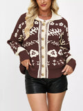 Floral Pattern Button-Down Cardigan - Trendsi - Flyclothing LLC
