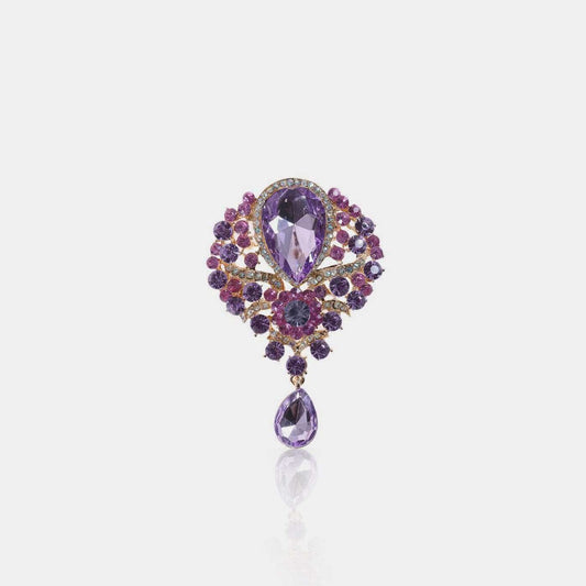 Alloy Rhinestone Teardrop Brooch - Trendsi - Flyclothing LLC