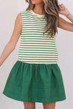 Stripe Woven Sleeveless Mini Dress - Trendsi - Flyclothing LLC
