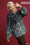 Umgee Full Size Floral Vine Print Blouse with Balloon Sleeves Plus Size - Trendsi - Flyclothing LLC