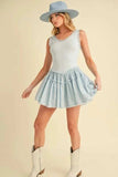 Aemi+Co Frill Sleeveless Drop Waist Mini Dress - Trendsi - Flyclothing LLC