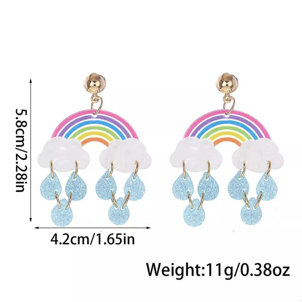 Rainbow Cloud Dangle Earrings - Trendsi - Flyclothing LLC