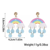 Rainbow Cloud Dangle Earrings - Trendsi - Flyclothing LLC