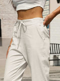 Elastic Waist Tapered Pants - Trendsi - Flyclothing LLC