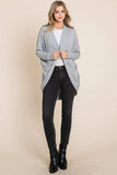 BOMBOM Open Front Long Sleeve Cocoon Cardigan - Trendsi - Flyclothing LLC