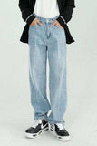Mid Rise Wide Straight Jeans with Pockets - Trendsi - Flyclothing LLC