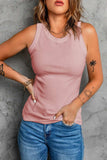 Solid Round Neck Tank - Trendsi - Flyclothing LLC