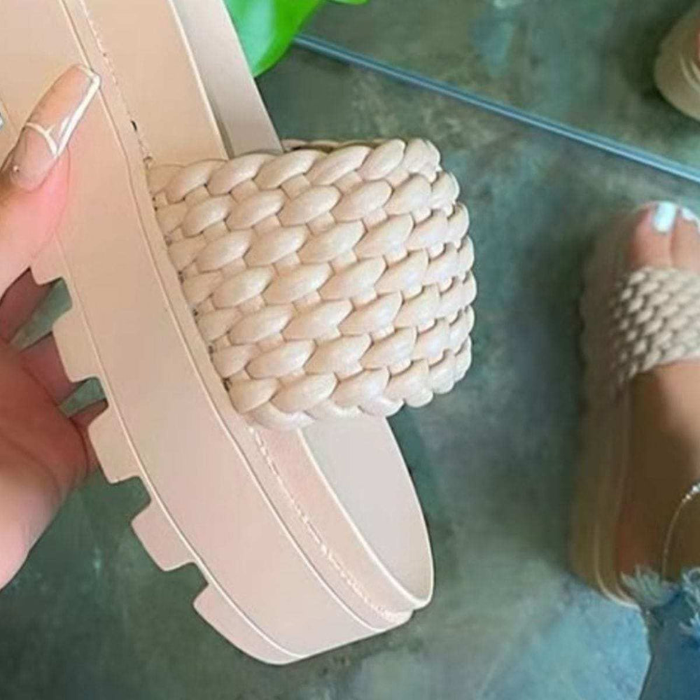 PU Leather Open Toe Platform Sandals - Trendsi - Flyclothing LLC