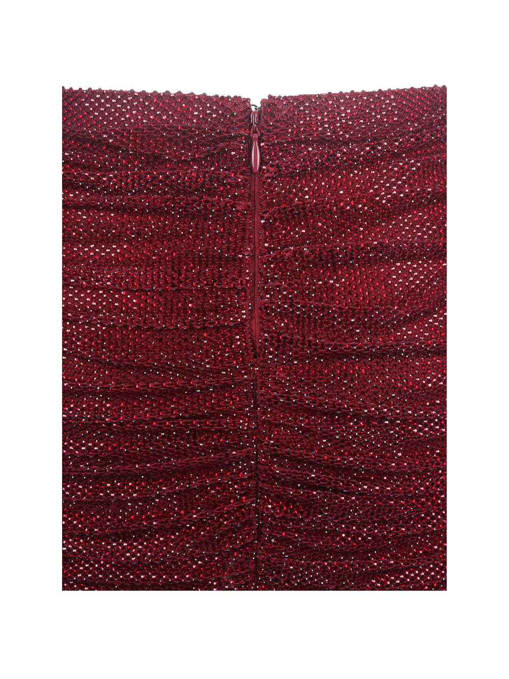 Darleen Crimson Rhinestone Mesh Low Waist Ruched Skirt - Miss Circle - Flyclothing LLC