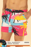 The SoCal Summer | Black and Pink Tropical Ball Hammock® Pouch 5" Swim Trunks - Shinesty - Flyclothing LLC
