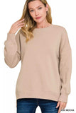 Zenana Full Size Fleece Hi-low Boyfriend Sweatshirts with Pockets Plus Size - Trendsi - Flyclothing LLC