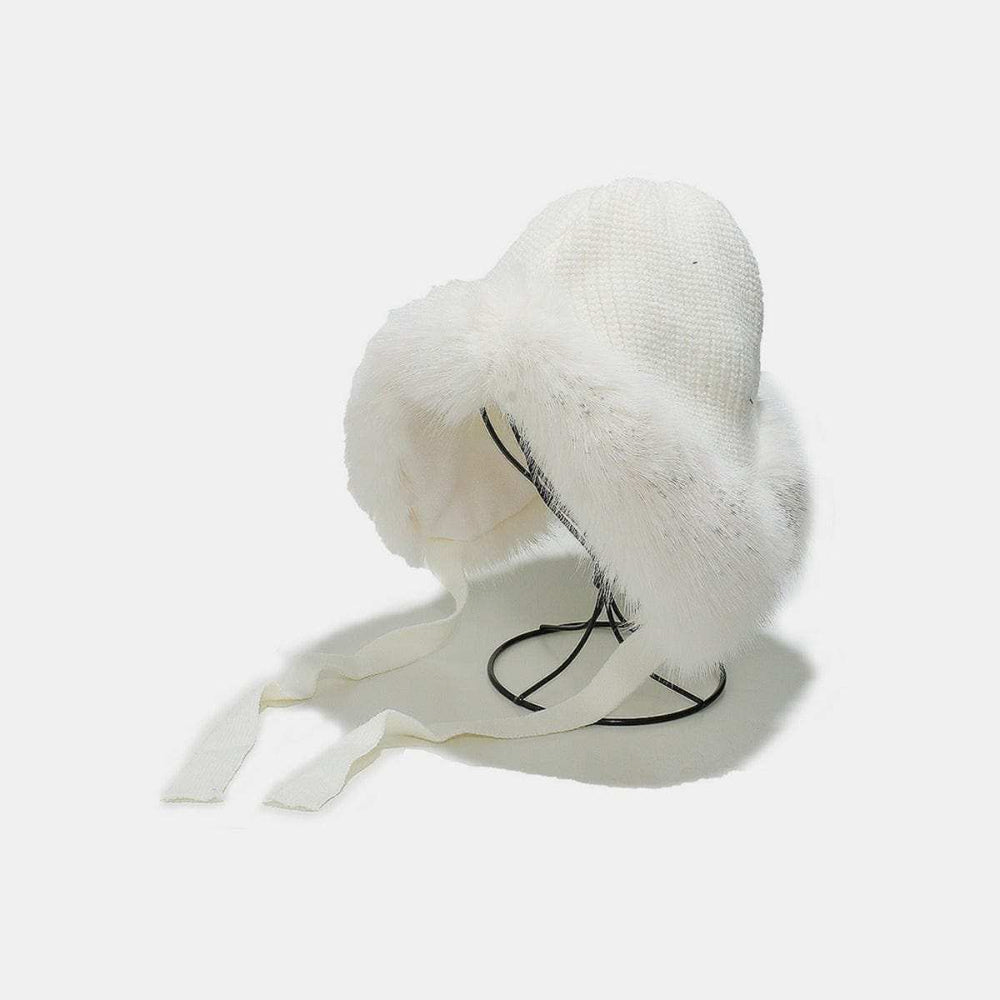 Thermal Tied Fuzzy Winter Hat - Trendsi - Flyclothing LLC