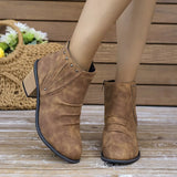 Point Toe Block Heels Boots - Trendsi - Flyclothing LLC