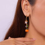 Halloween Asymmetrical Pumpkin Ghost Earrings - Trendsi - Flyclothing LLC