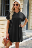 Florira Short Sleeve Mini Dress with Pockets - Trendsi - Flyclothing LLC