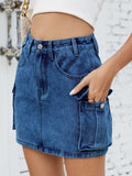 Cargo Denim Skirt - Trendsi - Flyclothing LLC
