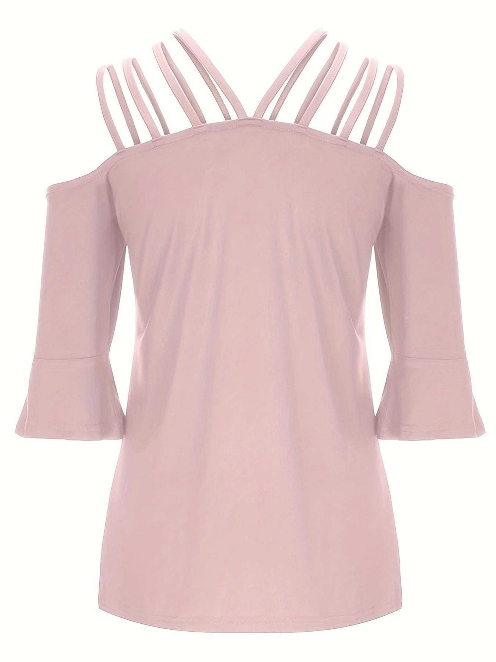 Full Size Cold Shoulder Three-Quarter Sleeve Blouse - Trendsi - Flyclothing LLC