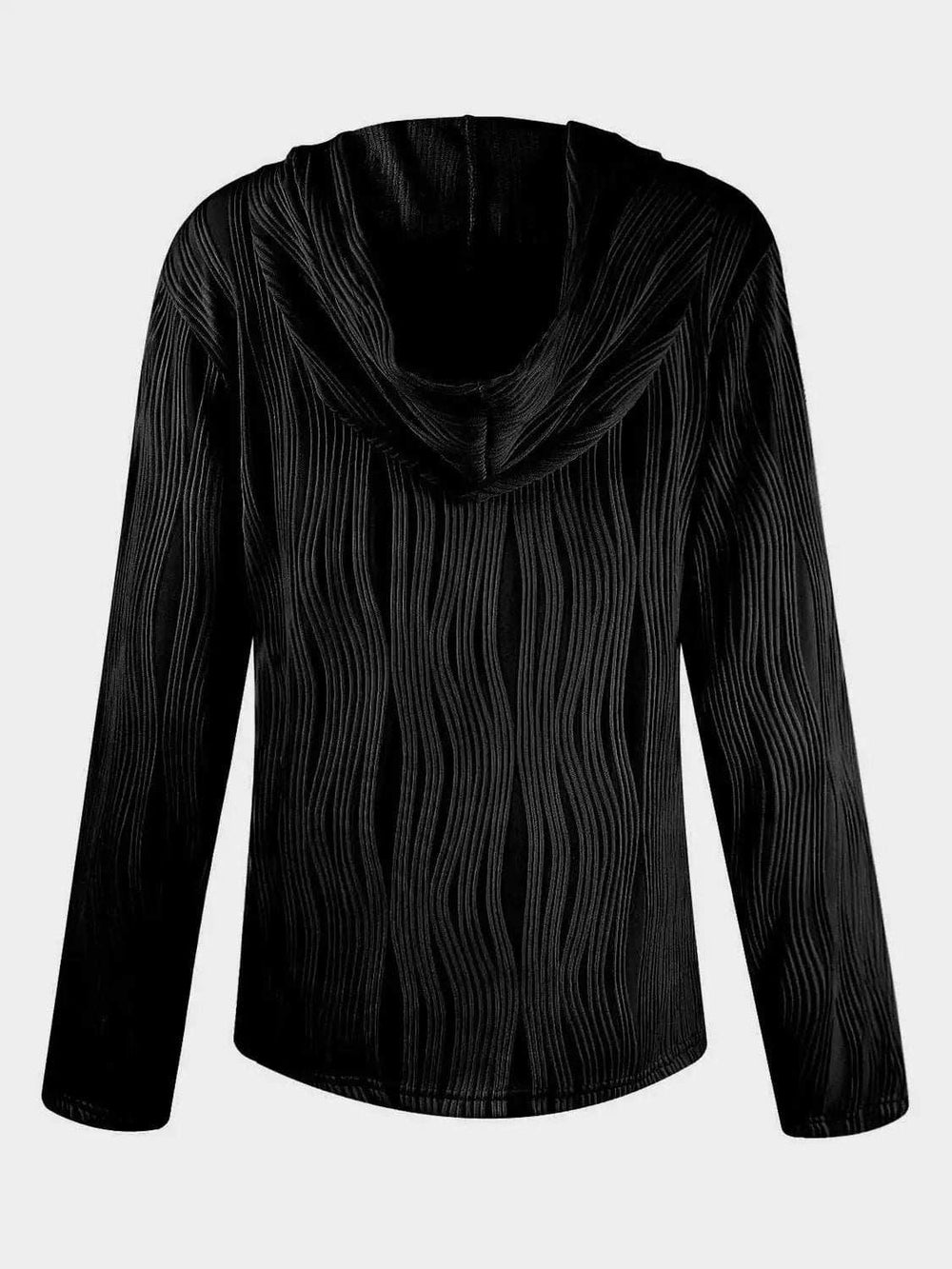 Textured Long Sleeve Hoodie - Trendsi - Flyclothing LLC