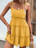 Frill Spaghetti Strap Tiered Dress - Trendsi - Flyclothing LLC