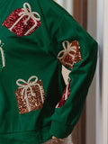 Sequin Gift Box Long Sleeve Sweatshirt - Trendsi - Flyclothing LLC