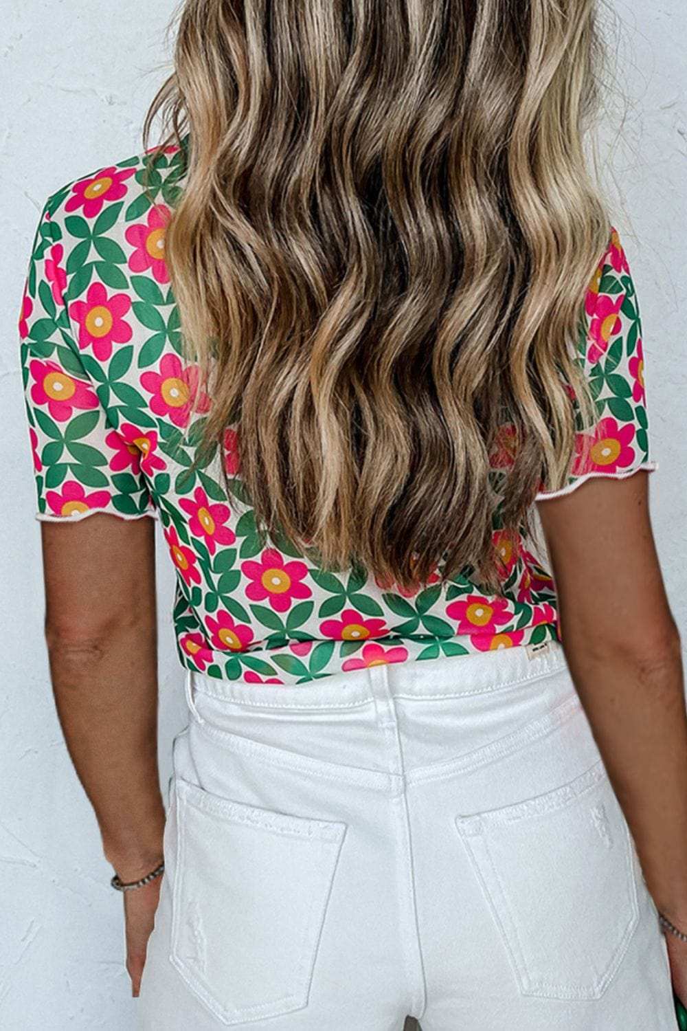 Printed Round Neck Short Sleeve T-Shirt - Trendsi - Flyclothing LLC