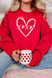 XOXO Valentines Heart Sketch Printed Pullover Sweatshirt - Trendsi - Flyclothing LLC