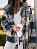Full Size Plaid Zip Up Long Sleeve Jacket - Trendsi - Flyclothing LLC