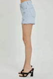 RISEN Full Size High Rise Distressed Detail Denim Shorts - Trendsi - Flyclothing LLC