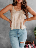 Sequin Scoop Neck Tank - Trendsi - Flyclothing LLC
