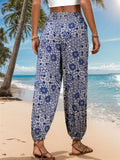 Printed Elastic Waist Pants - Trendsi - Flyclothing LLC