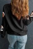 Sequin Round Neck Long Sleeve Sweatshirt - Trendsi - Flyclothing LLC