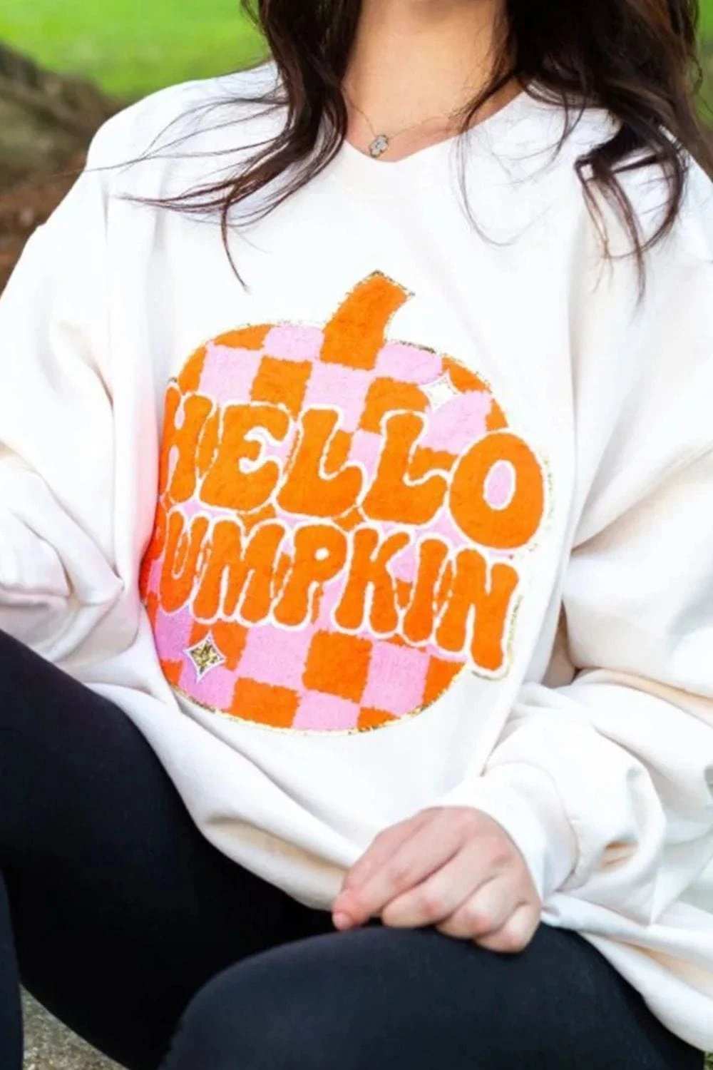 Graphic Round Neck Long Sleeve Sweatshirt - Trendsi - Flyclothing LLC
