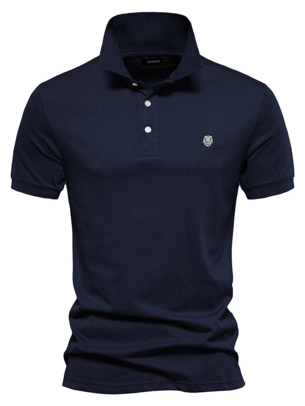 Men's Embroidered Collared Short Sleeve Polo - Trendsi - Flyclothing LLC