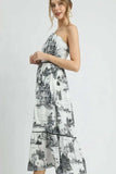 Umgee Printed Tiered Tube Midi Dress - Trendsi - Flyclothing LLC