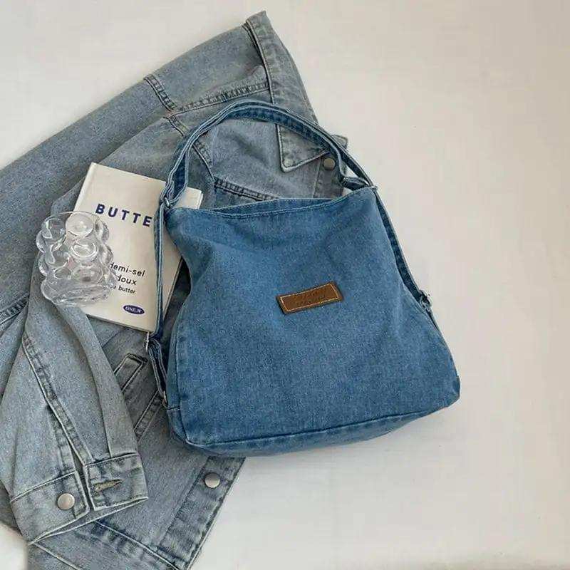 Adjustable Strap Denim Shoulder Bag - Trendsi - Flyclothing LLC