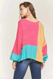 ADORA Loose Fit Colorblock Sweater - Trendsi - Flyclothing LLC