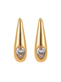 18K Gold-Plated Zircone Teardrop Earrings - Trendsi - Flyclothing LLC