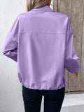 Pocketed Zip Up Long Sleeve Jacket - Trendsi - Flyclothing LLC