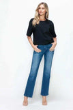 bytos Full Size Cat's Whiskers High Rise Straight Jeans - Trendsi - Flyclothing LLC