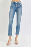Risen Full Size High Rise Cropped Roll Up Jeans - Trendsi - Flyclothing LLC