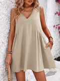 V-Neck Sleeveless Mini Dress - Trendsi - Flyclothing LLC