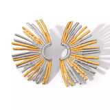 Stainless Steel Fan-Shaped Earrings - Trendsi - Flyclothing LLC