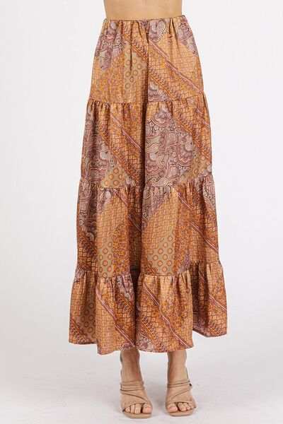 Mittoshop Paisley Patchwork Print Satin Maxi Skirt - Trendsi - Flyclothing LLC