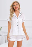 Printed Button Up Short Sleeve Top and Shorts Lounge Set - Trendsi - Flyclothing LLC