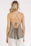 Mittoshop Crisscross Back Lace Detail V-Neck Cami - Trendsi - Flyclothing LLC